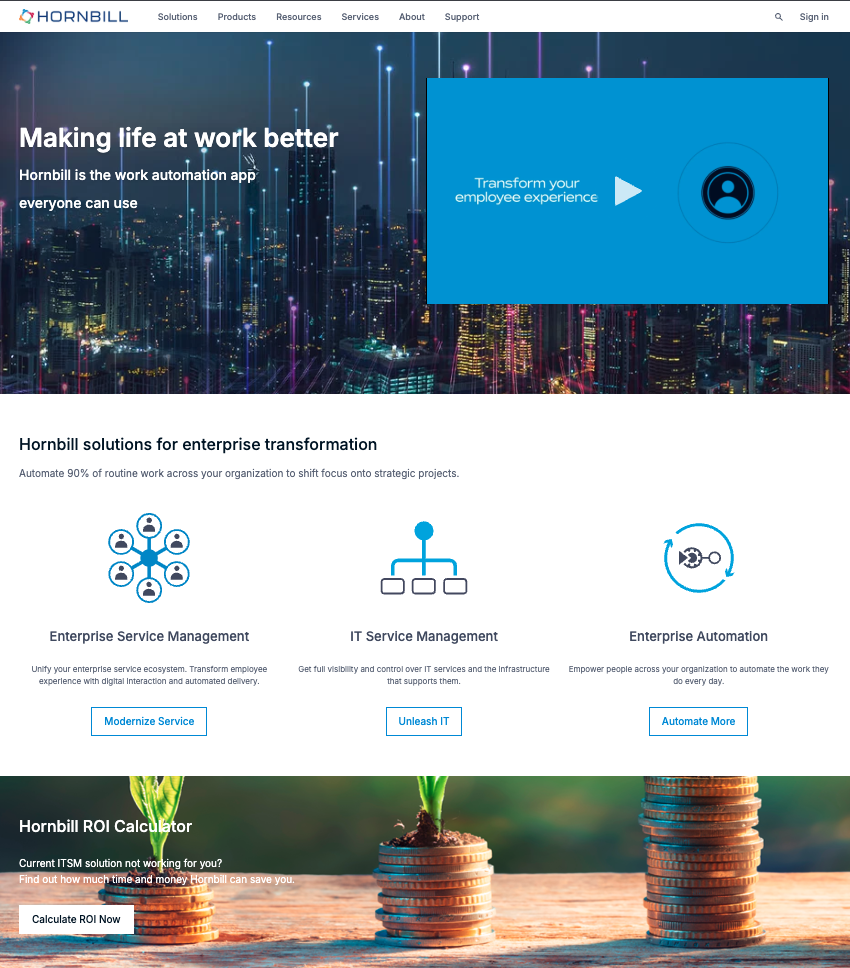 Hornbill ESM - Dashboard Overview